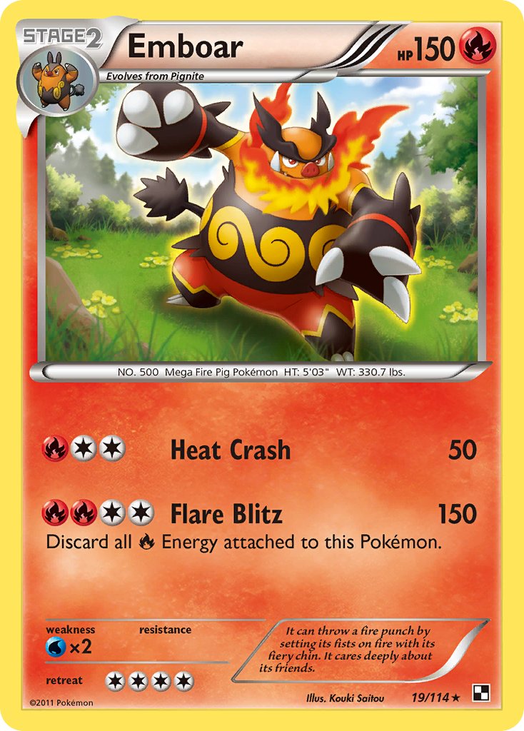 Emboar (19/114) (Theme Deck Exclusive) [Black & White: Base Set] | Dumpster Cat Games