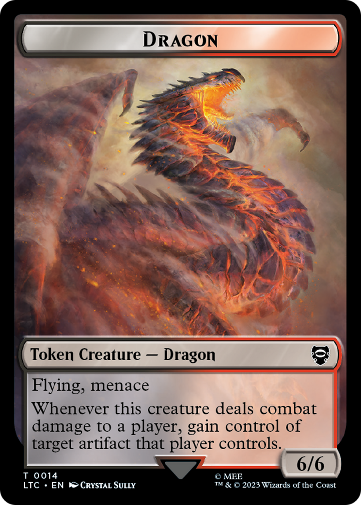 Dragon // Wraith Double-Sided Token [The Lord of the Rings: Tales of Middle-Earth Commander Tokens] | Dumpster Cat Games