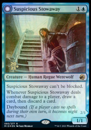 Suspicious Stowaway // Seafaring Werewolf [Innistrad: Midnight Hunt Prerelease Promos] | Dumpster Cat Games