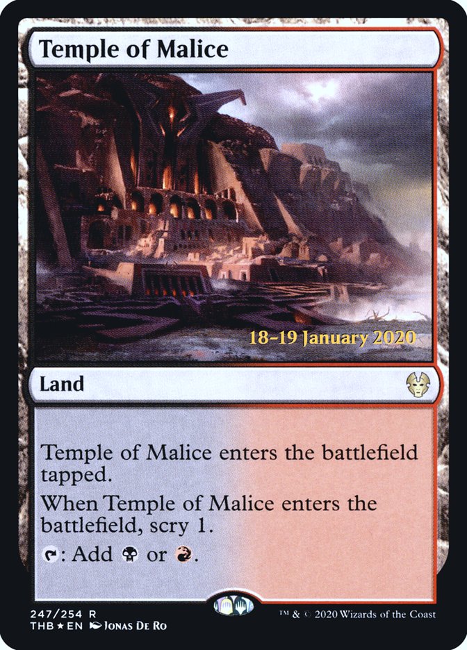 Temple of Malice [Theros Beyond Death Prerelease Promos] | Dumpster Cat Games