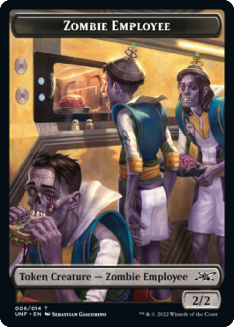 Zombie Employee // Storm Crow Double-sided Token [Unfinity Tokens] | Dumpster Cat Games