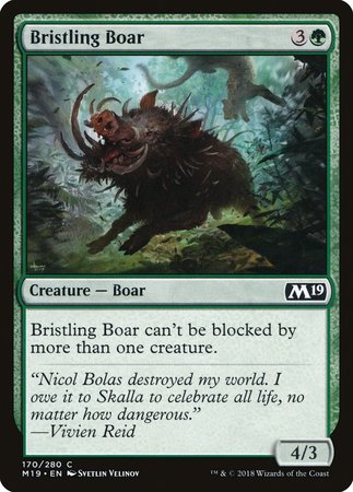 Bristling Boar [Core Set 2019] | Dumpster Cat Games
