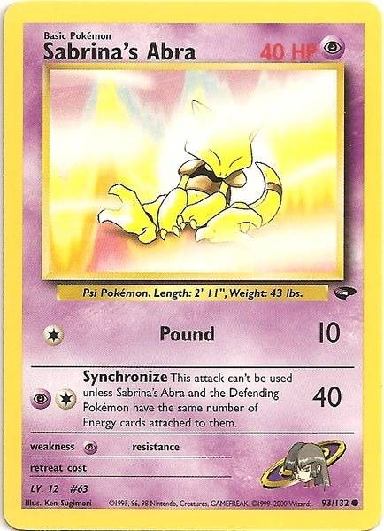 Sabrina's Abra (93/132) [Gym Challenge Unlimited] | Dumpster Cat Games