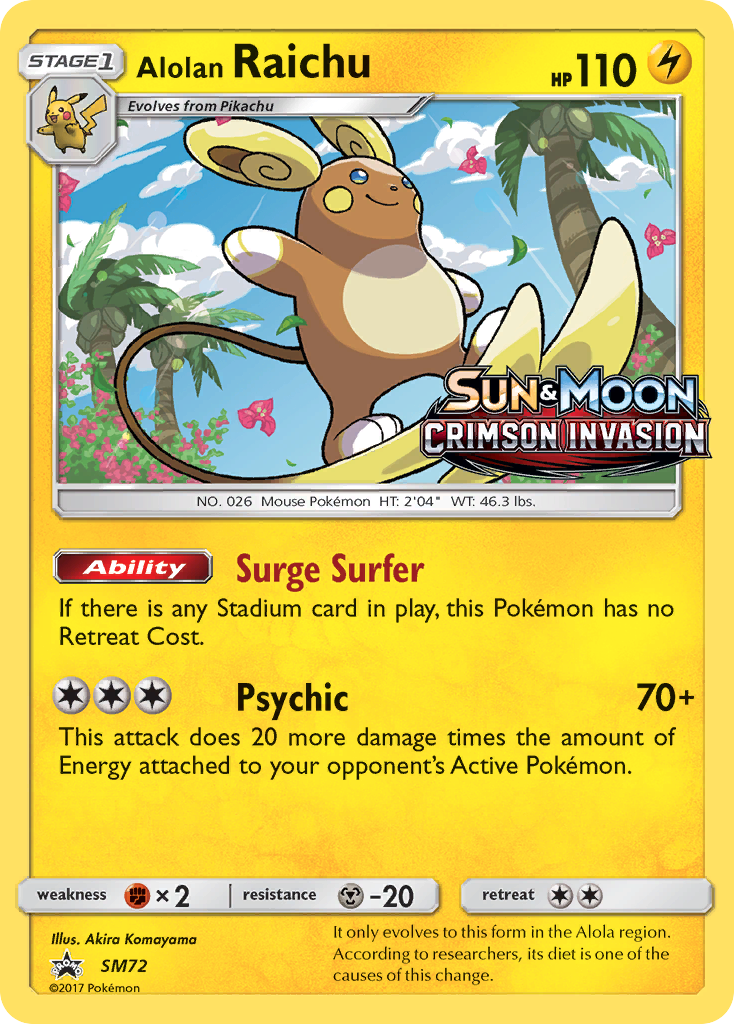 Alolan Raichu (SM72) (Prerelease Promo) [Sun & Moon: Black Star Promos] | Dumpster Cat Games