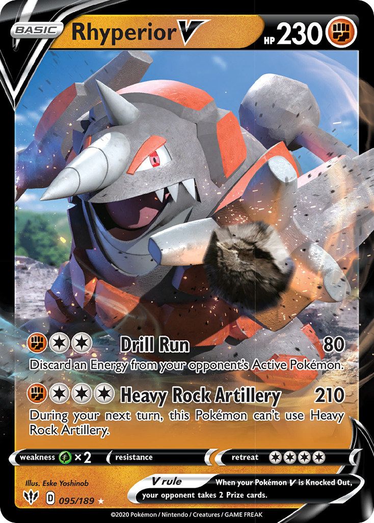 Rhyperior V (095/189) [Sword & Shield: Darkness Ablaze] | Dumpster Cat Games