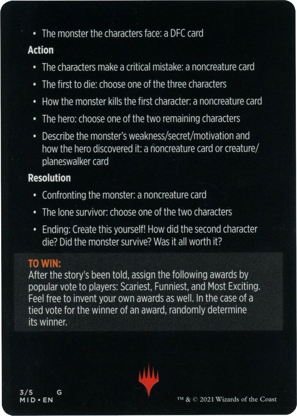 Into the Story: Horror Edition (Magic Minigame) [Innistrad: Midnight Hunt Minigame] | Dumpster Cat Games