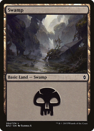 Swamp (264) [Battle for Zendikar] | Dumpster Cat Games