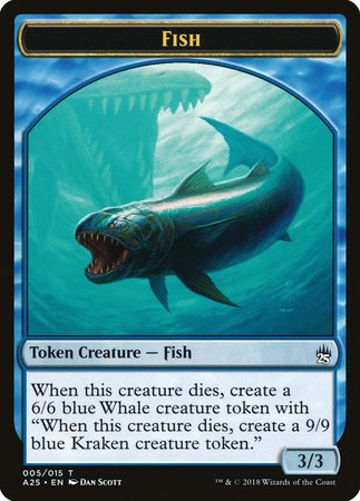 Fish Token (005) [Masters 25 Tokens] | Dumpster Cat Games