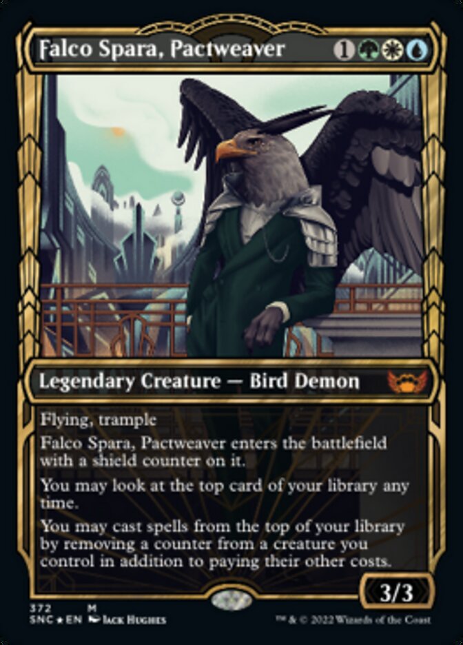 Falco Spara, Pactweaver (Showcase Golden Age Gilded Foil) [Streets of New Capenna] | Dumpster Cat Games