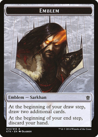 Emblem - Sarkhan, the Dragonspeaker [Khans of Tarkir Tokens] | Dumpster Cat Games
