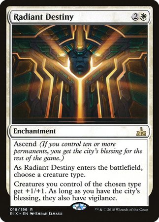 Radiant Destiny [Rivals of Ixalan] | Dumpster Cat Games