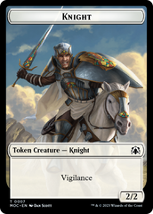 Knight (7) // Spirit (14) Double-Sided Token [March of the Machine Commander Tokens] | Dumpster Cat Games