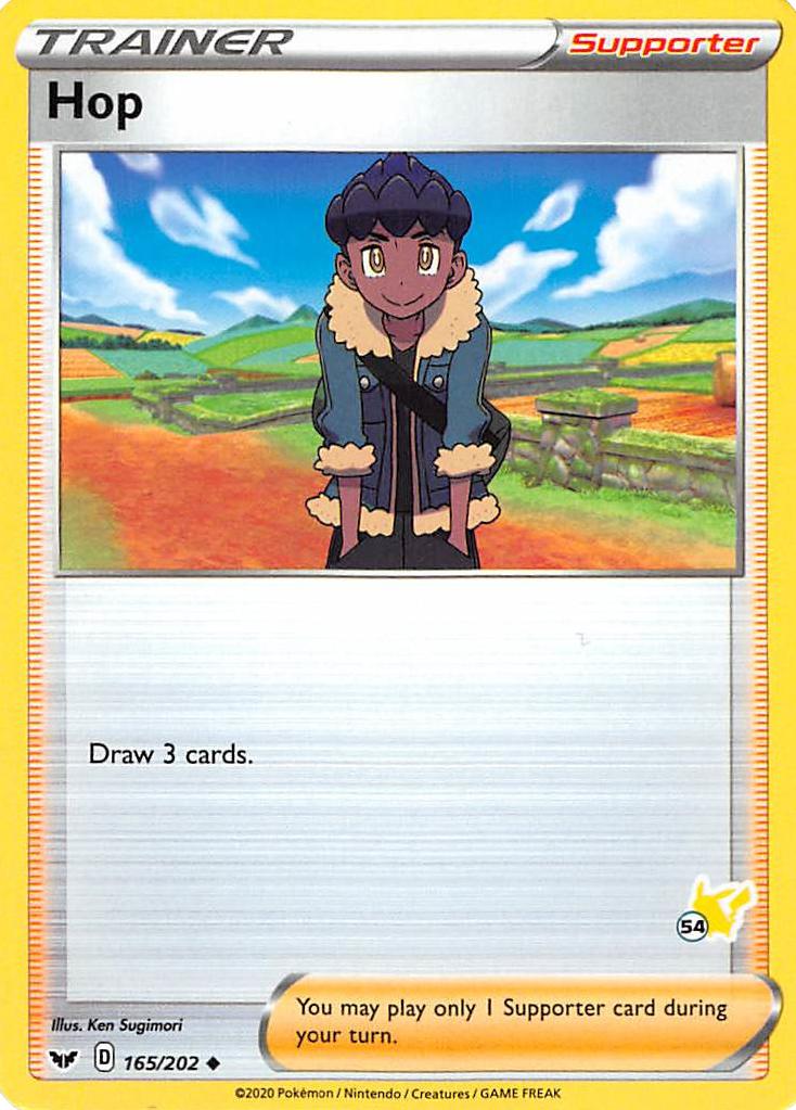 Hop (165/202) (Pikachu Stamp #54) [Battle Academy 2022] | Dumpster Cat Games