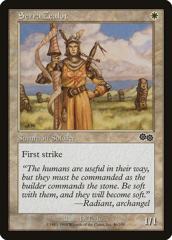 Serra Zealot [Urza's Saga] | Dumpster Cat Games