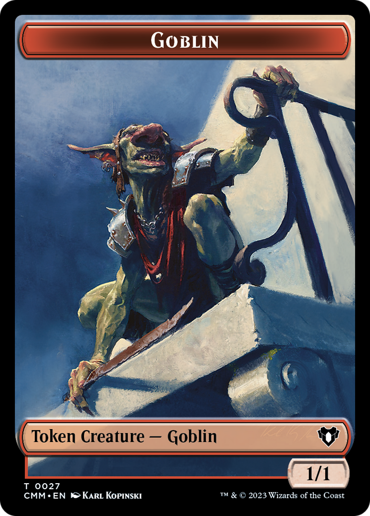 Saproling // Goblin Double-Sided Token [Commander Masters Tokens] | Dumpster Cat Games
