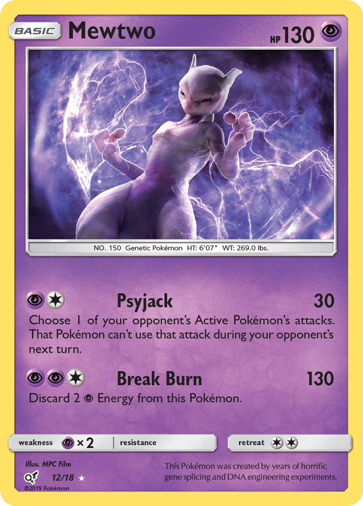 Mewtwo (12/18) [Sun & Moon: Detective Pikachu] | Dumpster Cat Games