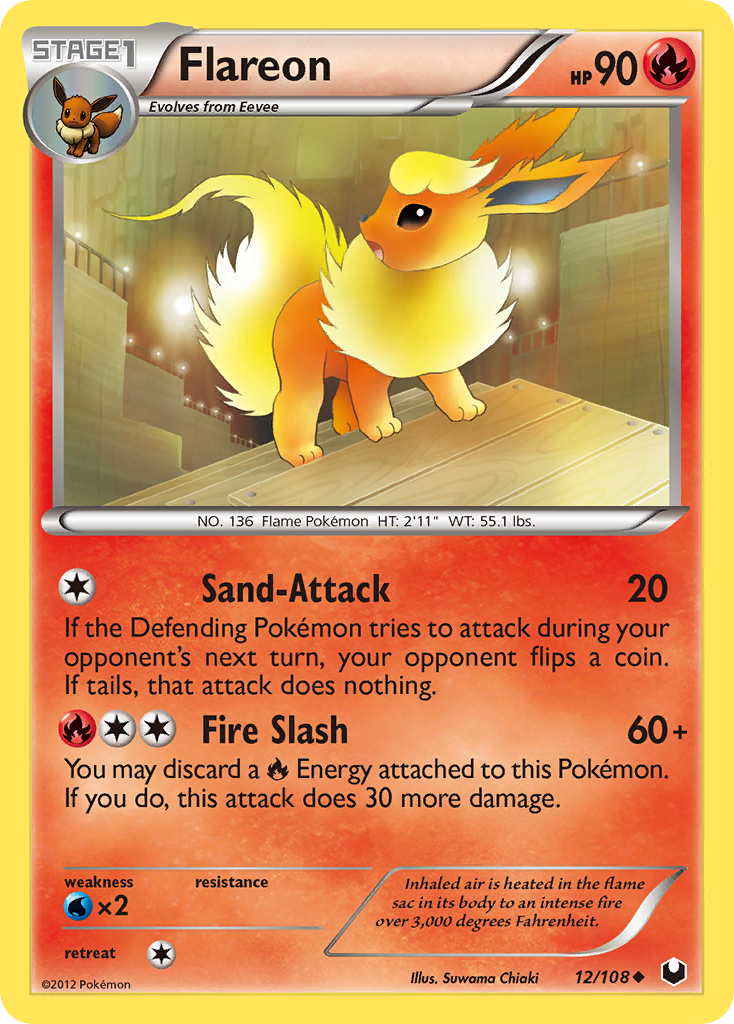 Flareon (12/108) [Black & White: Dark Explorers] | Dumpster Cat Games