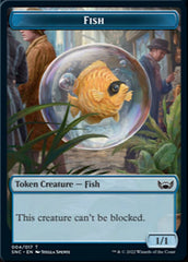 Fish // Wizard Double-sided Token [Streets of New Capenna Tokens] | Dumpster Cat Games