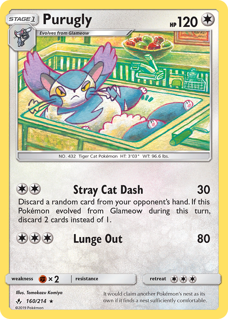 Purugly (160/214) [Sun & Moon: Unbroken Bonds] | Dumpster Cat Games