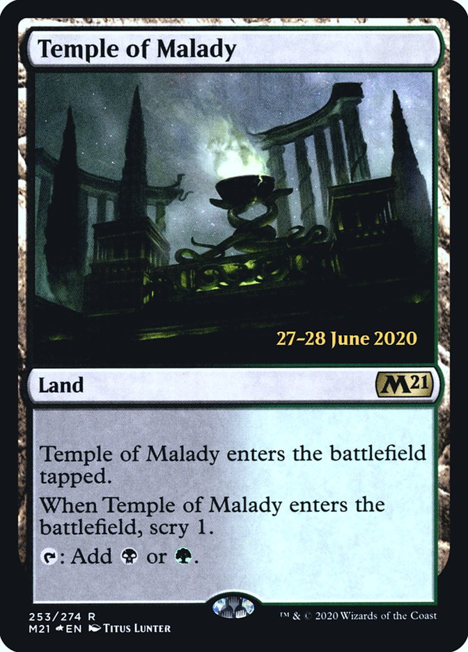 Temple of Malady  [Core Set 2021 Prerelease Promos] | Dumpster Cat Games