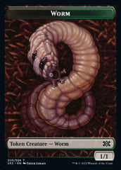 Worm // Aven Initiate Double-sided Token [Double Masters 2022 Tokens] | Dumpster Cat Games