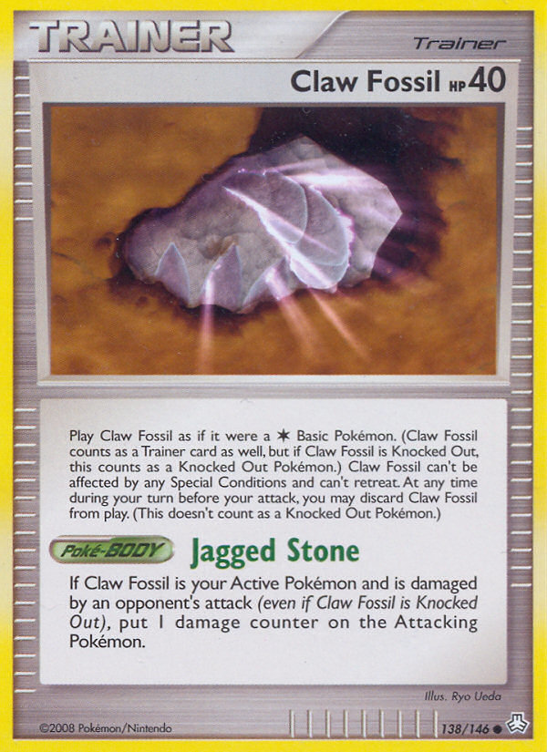 Claw Fossil (138/146) [Diamond & Pearl: Legends Awakened] | Dumpster Cat Games