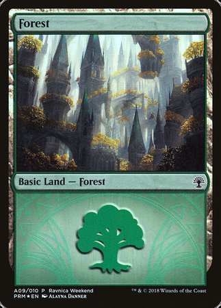 Forest - Selesnya (A09) [GRN Ravnica Weekend] | Dumpster Cat Games