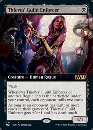 Thieves' Guild Enforcer (Extended Art) [Core Set 2021] | Dumpster Cat Games