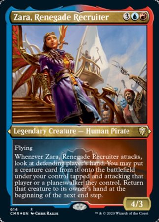 Zara, Renegade Recruiter (Foil Etched) [Commander Legends] | Dumpster Cat Games