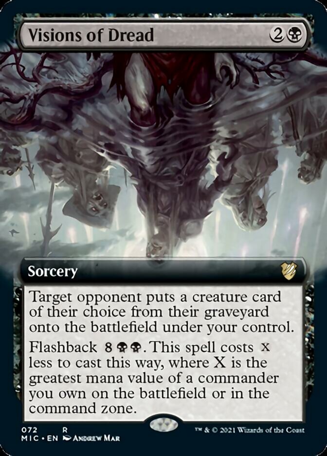 Visions of Dread (Extended) [Innistrad: Midnight Hunt Commander] | Dumpster Cat Games