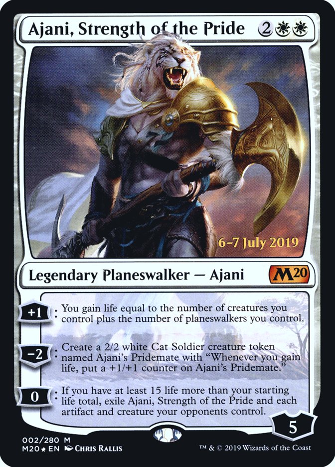 Ajani, Strength of the Pride  [Core Set 2020 Prerelease Promos] | Dumpster Cat Games
