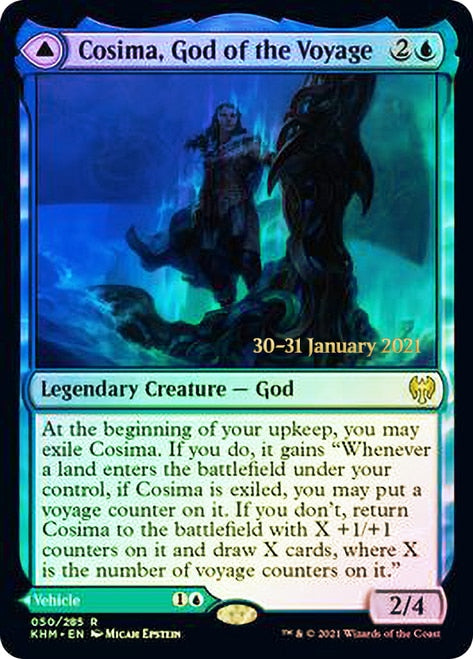 Cosima, God of the Voyage // The Omenkeel  [Kaldheim Prerelease Promos] | Dumpster Cat Games