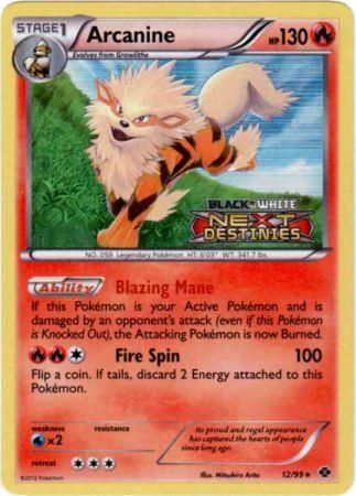 Arcanine (12/99) (Prerelease Promo) [Black & White: Black Star Promos] | Dumpster Cat Games