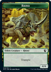 Rhino // Wolf Double-sided Token [Innistrad: Midnight Hunt Commander] | Dumpster Cat Games