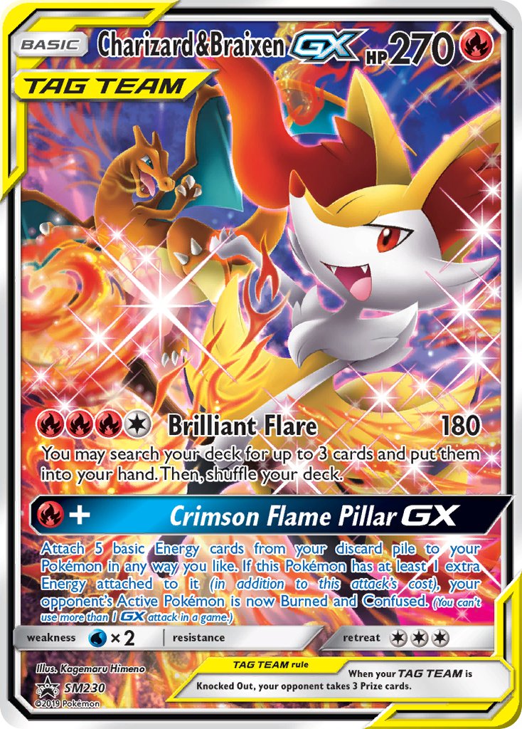 Charizard & Braixen GX (SM230) [Sun & Moon: Black Star Promos] | Dumpster Cat Games