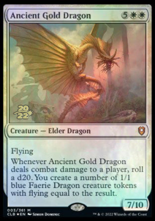 Ancient Gold Dragon [Commander Legends: Battle for Baldur's Gate Prerelease Promos] | Dumpster Cat Games