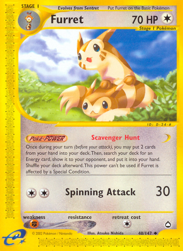 Furret (48/147) [Aquapolis] | Dumpster Cat Games