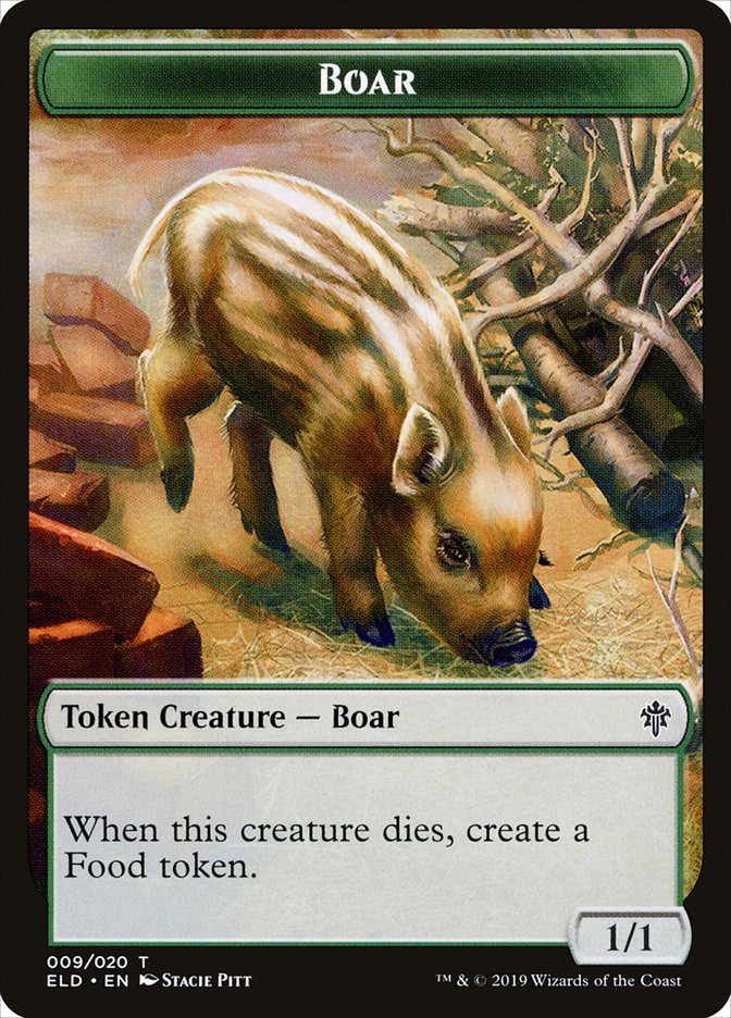 Boar [Throne of Eldraine Tokens] | Dumpster Cat Games