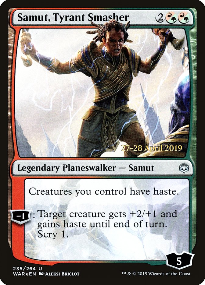 Samut, Tyrant Smasher  [War of the Spark Prerelease Promos] | Dumpster Cat Games