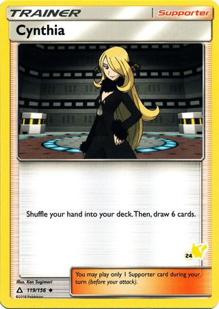 Cynthia (119/156) (Pikachu Stamp #24) [Battle Academy 2020] | Dumpster Cat Games