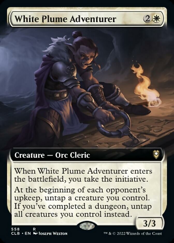 White Plume Adventurer (Extended Art) [Commander Legends: Battle for Baldur's Gate] | Dumpster Cat Games
