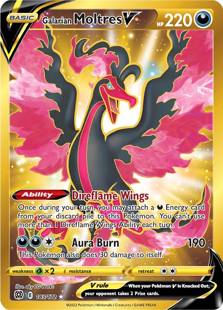Galarian Moltres V (183/172) [Sword & Shield: Brilliant Stars] | Dumpster Cat Games