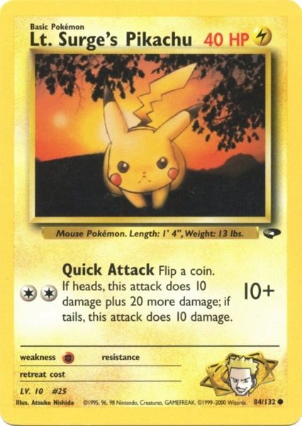 Lt. Surge's Pikachu (84/132) [Gym Challenge Unlimited] | Dumpster Cat Games