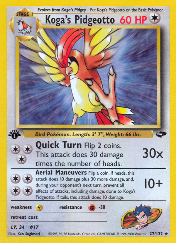 Koga's Pidgeotto (27/132) [Gym Challenge 1st Edition] | Dumpster Cat Games