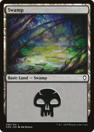 Swamp (296) [Commander Anthology Volume II] | Dumpster Cat Games