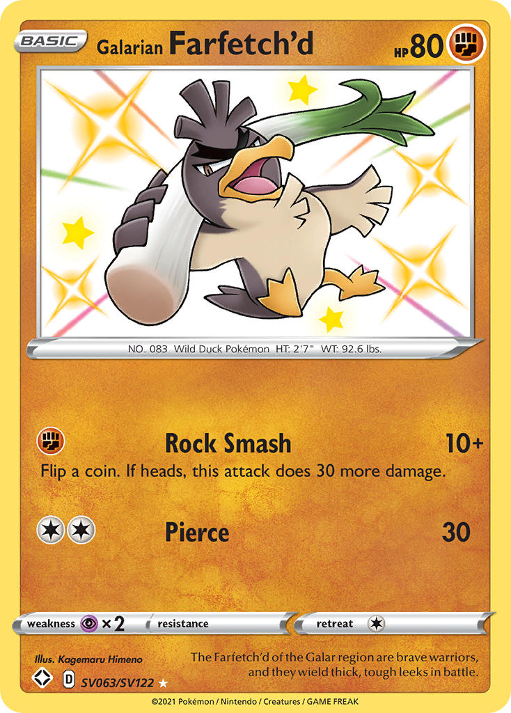Galarian Farfetch'd (SV063/SV122) [Sword & Shield: Shining Fates] | Dumpster Cat Games