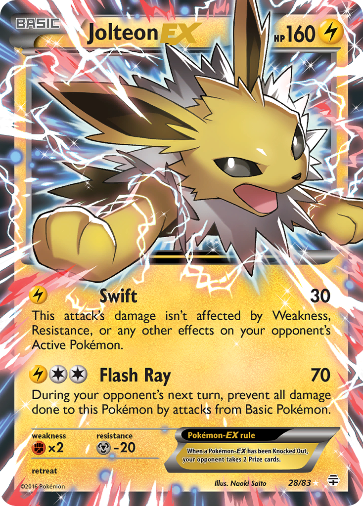 Jolteon EX (28/83) [XY: Generations] | Dumpster Cat Games