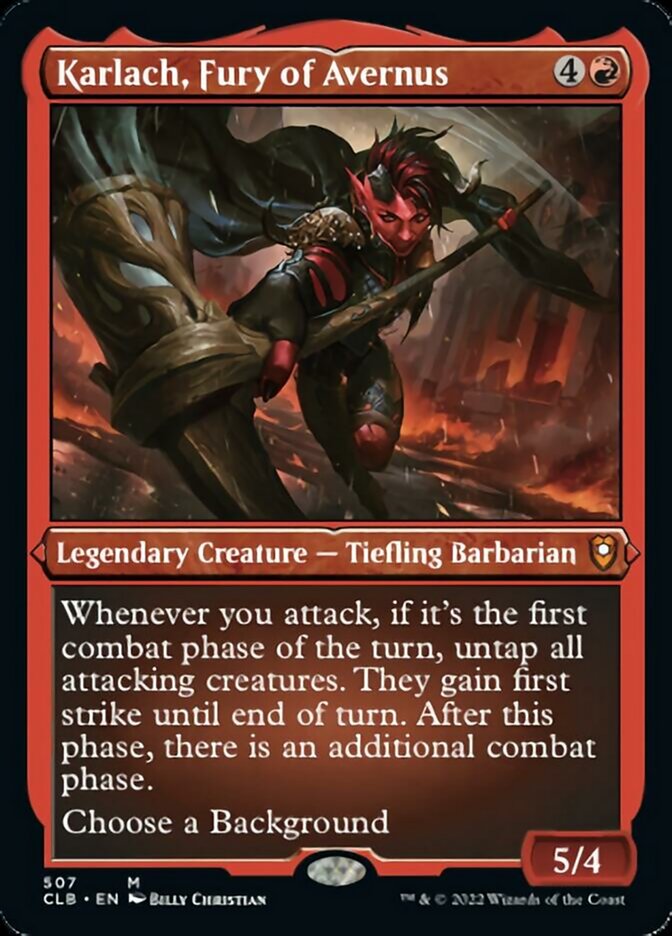 Karlach, Fury of Avernus (Foil Etched) [Commander Legends: Battle for Baldur's Gate] | Dumpster Cat Games