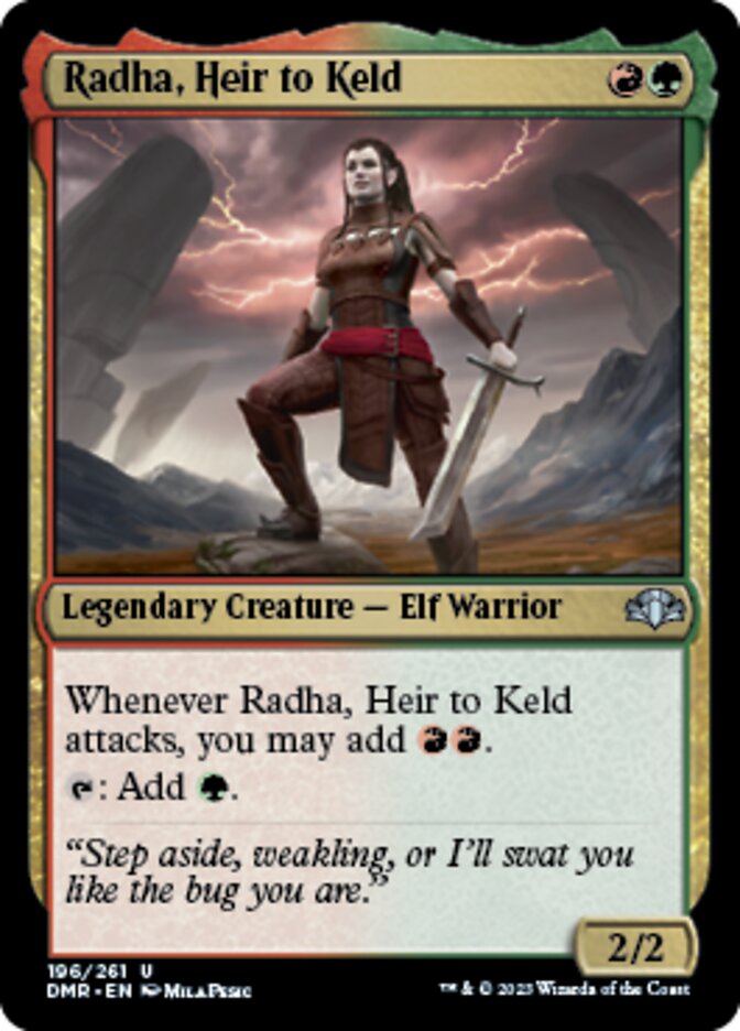 Radha, Heir to Keld [Dominaria Remastered] | Dumpster Cat Games