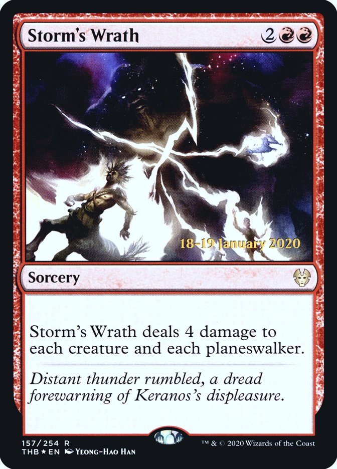 Storm's Wrath [Theros Beyond Death Prerelease Promos] | Dumpster Cat Games